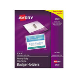 Heavy-duty Clip-style Badge Holders, Horizontal, 4 X 3, Clear, 100-box