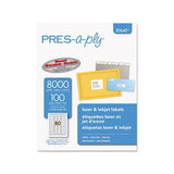 Labels, Inkjet-laser Printers, 0.5 X 1.75, White, 80-sheet, 100 Sheets-pack