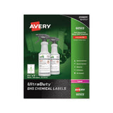 Ultraduty Ghs Chemical Waterproof And Uv Resistant Labels, 3.5 X 5, White, 4-sheet, 50 Sheets-box