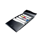 Slide & View Expanding File, 5 Sections, Letter Size, Black