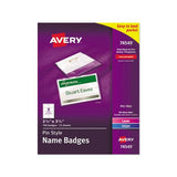 Pin-style Badge Holder With Laser-inkjet Insert, Top Load, 3.5 X 2.25, White, 100-box