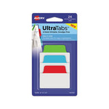 Ultra Tabs Repositionable Standard Tabs, 1-5-cut Tabs, Assorted Primary Colors, 2" Wide, 24-pack
