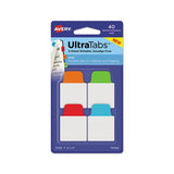 Ultra Tabs Repositionable Mini Tabs, 1-5-cut Tabs, Assorted Primary Colors, 1" Wide, 40-pack