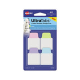 Ultra Tabs Repositionable Mini Tabs, 1-5-cut Tabs, Assorted Pastels, 1" Wide, 40-pack