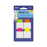 Ultra Tabs Repositionable Mini Tabs, 1-5-cut Tabs, Assorted Neon, 1" Wide, 80-pack