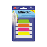 Ultra Tabs Repositionable Margin Tabs, 1-5-cut Tabs, Assorted Neon, 2.5" Wide, 24-pack