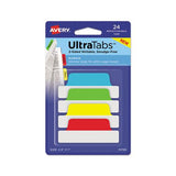 Ultra Tabs Repositionable Margin Tabs, 1-5-cut Tabs, Assorted Primary Colors, 2.5" Wide, 24-pack