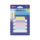 Ultra Tabs Repositionable Margin Tabs, 1-5-cut Tabs, Assorted Pastels, 2.5" Wide, 24-pack