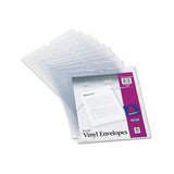 Top-load Clear Vinyl Envelopes W-thumb Notch, 9” X 12”, Clear, 10-pack