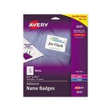 Flexible Adhesive Name Badge Labels, 3.38 X 2.33, White, 160-pack