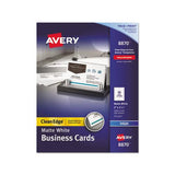 True Print Clean Edge Business Cards, Inkjet, 2 X 3 1-2, White, 1000-box
