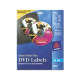 Inkjet Dvd Labels, Matte White, 20-pack
