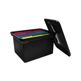 File Tote With Lid, Letter-legal Files, 14.13" X 18" X 10.75", Black