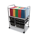 Letter-legal File Cart W-five Storage Drawers, 21.63w X 15.25d X 28.63h, Black