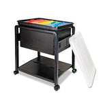 Folding Mobile File Cart, 14.5w X 18.5d X 21.75h, Clear-black