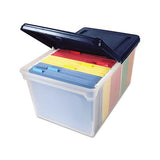 Extra-capacity 28" File Tote, Letter Files, 23.25" X 14.25" X 10.63", Clear-navy