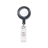 Deluxe Retractable Id Reel With Badge Holder, 24" Extension, Black, 12-box