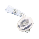 Translucent Retractable Id Card Reel, 34" Extension, Clear, 12-pack
