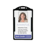 Vertical Id Card Holders, 2.38 X 3.68, Black, 25-pack