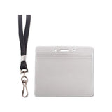 Resealable Id Badge Holder, Lanyard, Horizontal, 4.13 X 3.75, Clear, 20-pack