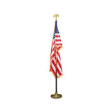 Deluxe 3 Ft X 5 Ft U.s. Flag, 8 Ft Oak Staff, 2" Gold Fringe, 7" Goldtone Eagle