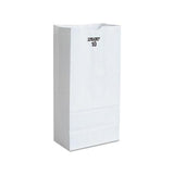 Grocery Paper Bags, 35 Lbs Capacity, #10, 6.31"w X 4.19"d X 13.38"h, White, 500 Bags