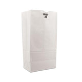 Grocery Paper Bags, 40 Lbs Capacity, #20, 8.25"w X 5.94"d X 16.13"h, White, 500 Bags