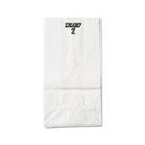 Grocery Paper Bags, 30 Lbs Capacity, #2, 4.31"w X 2.44"d X 7.88"h, White, 500 Bags