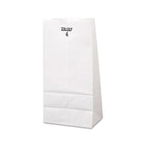 Grocery Paper Bags, 30 Lbs Capacity, #4, 5"w X 3.33"d X 9.75"h, White, 500 Bags
