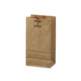 Grocery Paper Bags, 52 Lbs Capacity, #2, 4.3"w X 2.44"d X 7.88"h, Kraft, 500 Bags