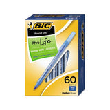 Round Stic Xtra Life Stick Ballpoint Pen Value Pack, 1 Mm, Blue Ink, Translucent Blue Barrel, 60-box