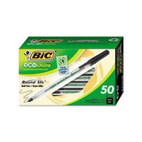 Ecolutions Round Stic Stick Ballpoint Pen Value Pack, 1mm, Black Ink, Clear Barrel, 50-pack