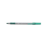 Round Stic Grip Xtra Comfort Stick Ballpoint Pen, 1.2mm, Green Ink, Gray Barrel, Dozen