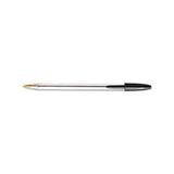 Cristal Xtra Smooth Stick Ballpoint Pen, 1mm, Black Ink, Clear Barrel, Dozen