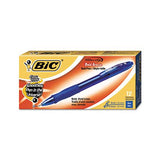 Velocity Atlantis Bold Retractable Ballpoint Pen, 1.6mm, Blue Ink, Trans-blue Barrel, Dozen