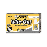 Wite-out Quick Dry Correction Fluid, 20 Ml Bottle, White, 3-pack