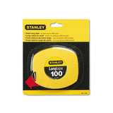 Long Tape Measure, 1-8" Graduations, 100ft, Yellow