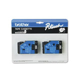 Tc Tape Cartridges For P-touch Labelers, 0.5" X 25.2 Ft, Black On White, 2-pack