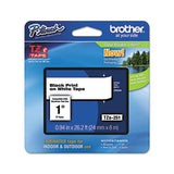 Tze Standard Adhesive Laminated Labeling Tape, 0.94" X 26.2 Ft, Black On White