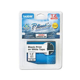Tze Standard Adhesive Laminated Labeling Tape, 1.4" X 26.2 Ft, Black On White