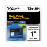 Tze Standard Adhesive Laminated Labeling Tape, 0.94" X 26.2 Ft, Gold On Black