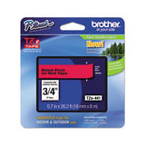 Tze Standard Adhesive Laminated Labeling Tape, 0.7" X 26.2 Ft, Black On Red