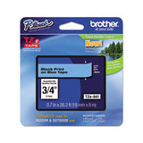Tze Standard Adhesive Laminated Labeling Tape, 0.7" X 26.2 Ft, Black On Blue