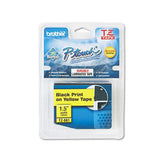 Tze Standard Adhesive Laminated Labeling Tape, 1.4" X 26.2 Ft, Black On Yellow