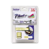 Tz Standard Adhesive Laminated Labeling Tape, 0.47" X 16.4 Ft, White-satin Gold