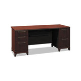 Enterprise Collection 72w Double Pedestal Desk, 70.13w X 28.63d X 29.75h, Harvest Cherry (box 2 Of 2)