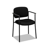 Vl616 Stacking Guest Chair With Arms, Black Seat-black Back, Black Base