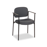 Vl616 Stacking Guest Chair With Arms, Charcoal Seat-charcoal Back, Black Base