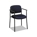 Vl616 Stacking Guest Chair With Arms, Navy Seat-navy Back, Black Base