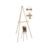 Oak Display Tripod Easel, 60", Wood-brass